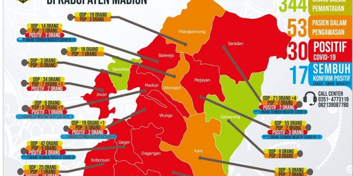 Peta dan infografis persebaran Covid-19 di Kabupaten Madiun per 4 Juni 2020